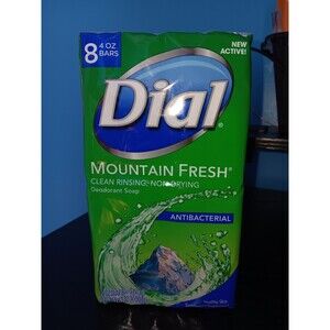 Antibacterial Dial Bar Soap, Refresh & Renew, Mountain Fresh. 4oz, 8 Bars